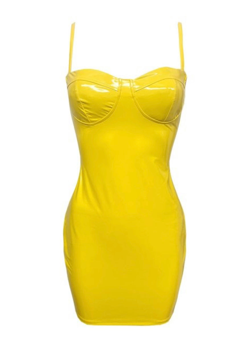 Latex yellow clearance dress