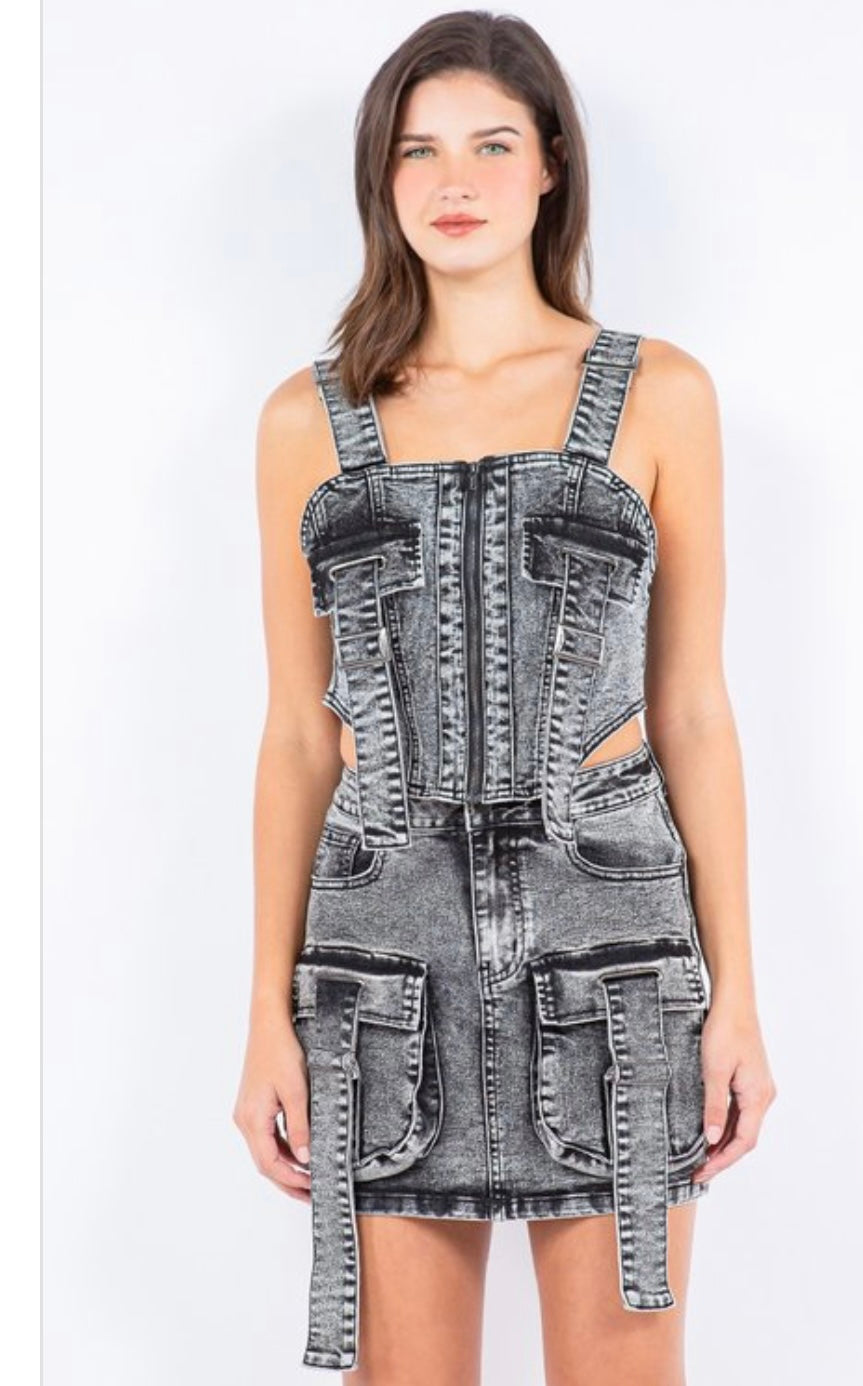 Salar Denim Corset (black)