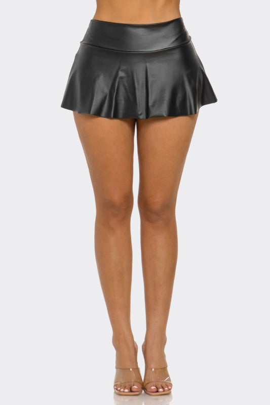 Sexy Faux Mini Skirt
