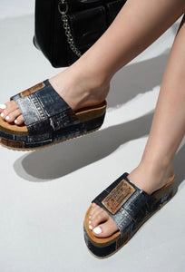 Cancun Denim Slides