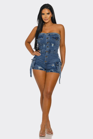 SALAR DENIM ROMPER