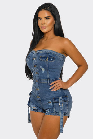 SALAR DENIM ROMPER