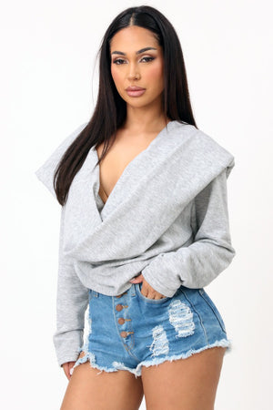 Twist Front Multi Way Oversized Sweatshirt