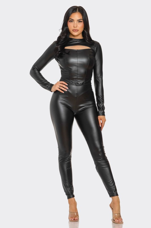 Tru Waisted Leather Leggings Pant