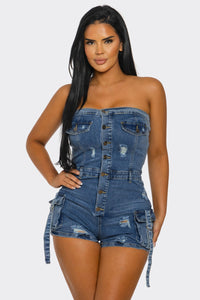 SALAR DENIM ROMPER