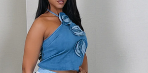 Denim Rose  Top